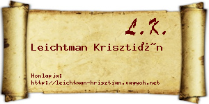 Leichtman Krisztián névjegykártya